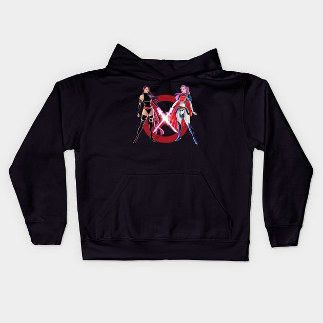 Captain Britain Kwannon Kids Hoodie by sergetowers80